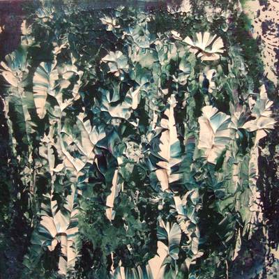Frosted Leaves - 20cm x 20cm - Box Canvas Acrylics