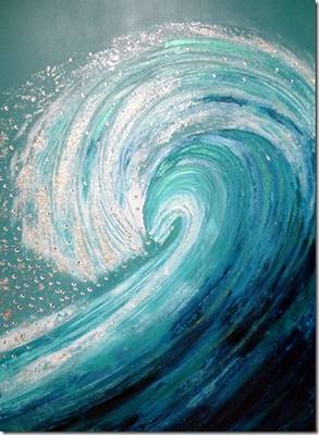 Laura's Dream - Mixed Media Painting of a Rip Curl