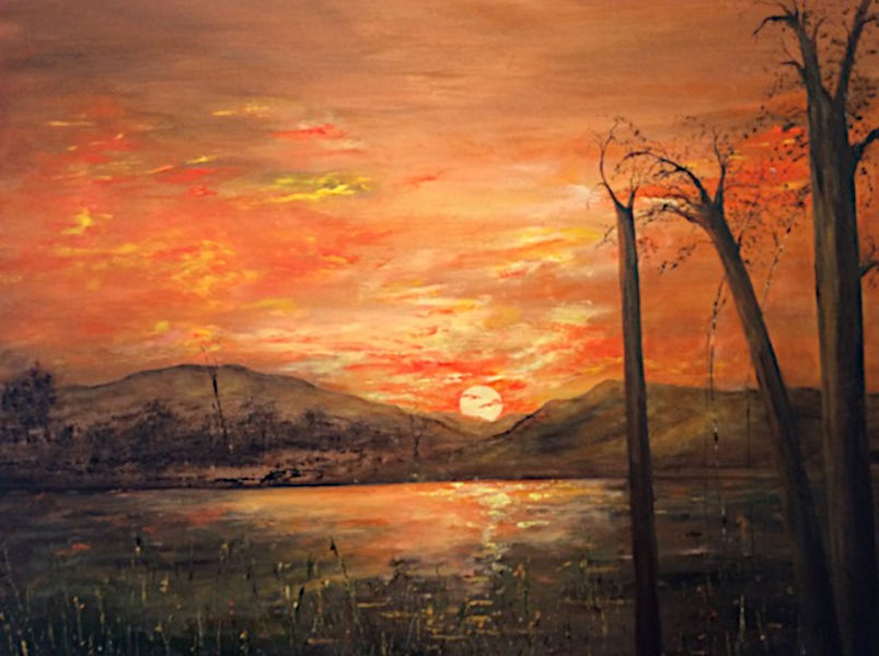 Under African Skies - 70 x 70cms