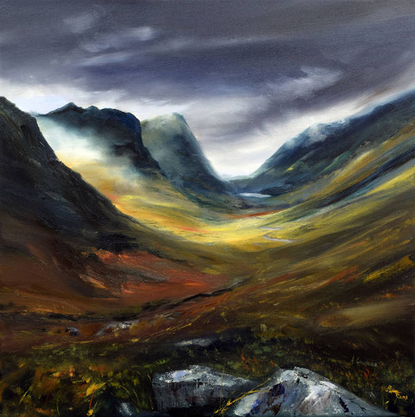 Light Through the Mist Glencoe - Oil - 40 x 40cm - 2019