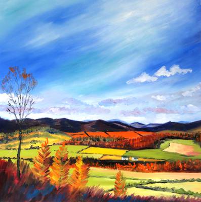 Knockhill View, Perthshire - Oil on blocked canvas - 30cm x 30 cm