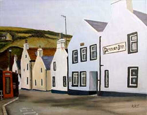 Pennan-Inn - OIl on Canvas - 4 x 18 inches