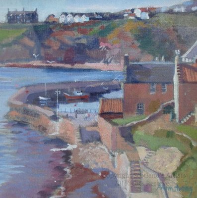 Crail Harbour - 30 x 30cm