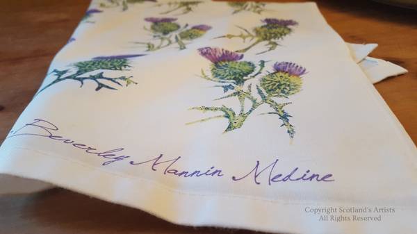 Tea Towel - Scottish Thistles - From an Original Pen and Ink Illustration