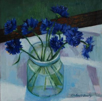 Cornflowers - 25 x 25cms - Oil on Canvas - 2015