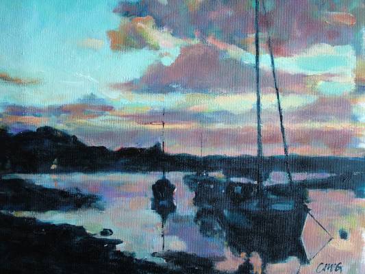 Sunset Irvine Harbour - Oil