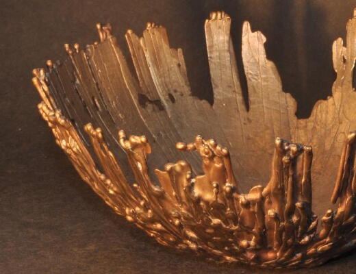 Bark Drip - Bowl, Claire McKenna, lost wax cast at the A4A studio bronze foundry