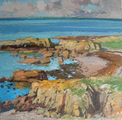 Sheltered Bay Dunure - oil on board