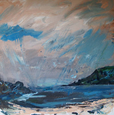 Squally Shower - Calgary Bay  - Mull - Acrylic - 60 x 60 cms