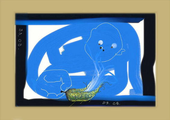 Monkey With Aggressive Banana - Digital print - Edition 30