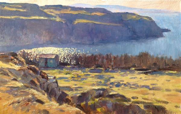 Cliff Top Pasture, Earlish - 7x10" - Oil on Board - 2017
