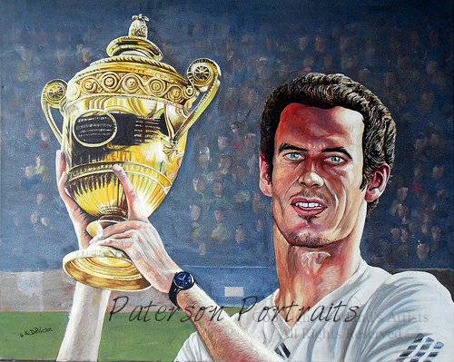 Andy Murray Wimbledon - Oil portrait - 60 x 50 cm
