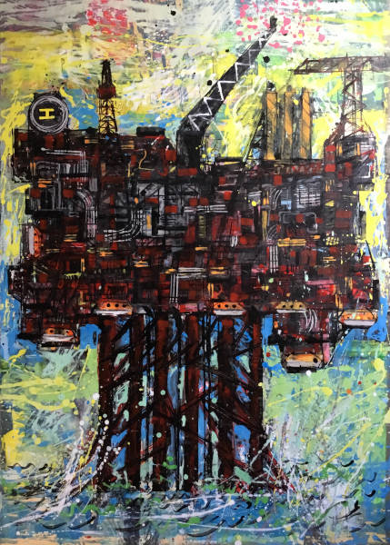 Oil-Rora Rig-Ealis - Acrylic - 4ft x 3ft - 2019