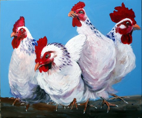 The Chooks - Acrylic - 60cm x 50cm - 2015