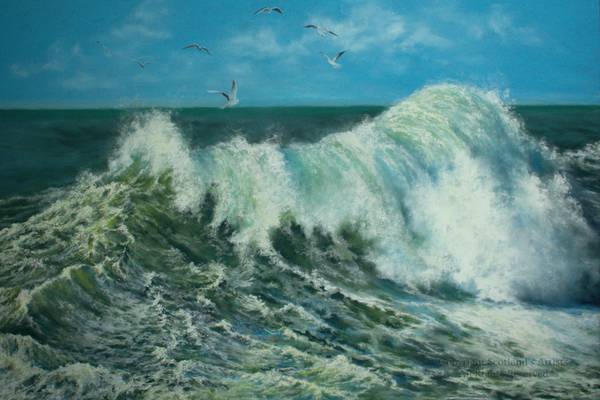 Tumbling Wave - Pastel - 970mm x  560mm - 2018