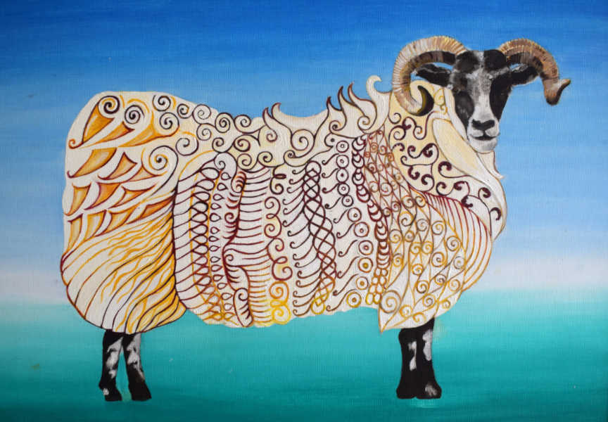 Dolly the Sheep - Oil on Canvas Board - 42 x 30cm