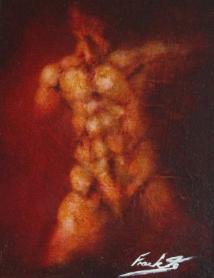 Torso Study - Oil on Paper framed - 22cm x 17cm