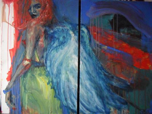 Twilight Zone (Diptych) Acrylic/Oil on Canvas
