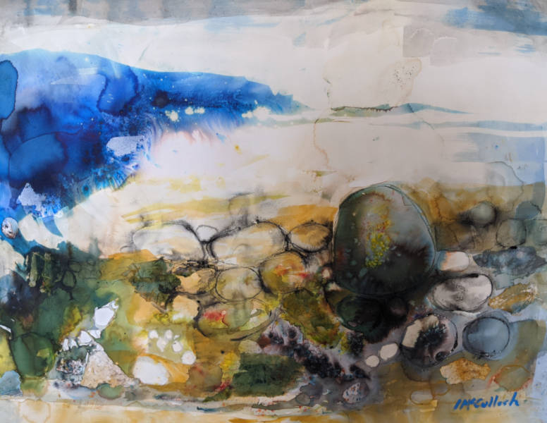 Stone on an Ayrshire Beach - A2 - Pen and Ink