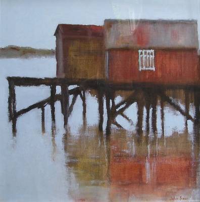 Boat Shed, Otago Peninsula, New Zealand - Oil on Board