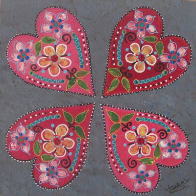 4 Little Hearts - 30cm x 30cm