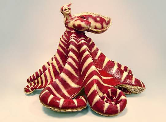 Mimic Octopus - Individually made  - 40cm dia - Fired and finished in acrylics