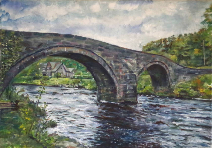 Auld Brig, Sorn - Oil on Canvas - 2020 - 60cm x 42cm