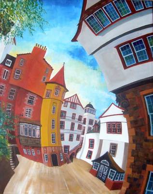 Ramsay Gardens in Edinburgh - 40.5cm x 50.5cm - Acrylic - 2013