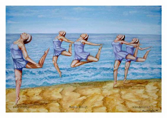 Dancers on the Beach - Life Painting
