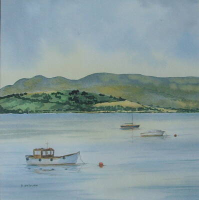 Boats off Roseneath - Watercolour