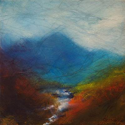 Trossachs Linn - Acrylic on Box Canvas - 8ins x 8ins