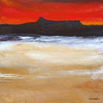 Eigg Sunset - Acrylic on Box Canvas - 8ins x 8ins