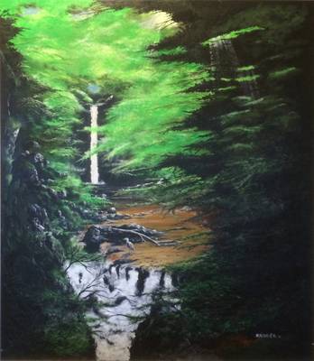 Dalcairney Falls - Acrylic on Canvas - 50ins x 40ins