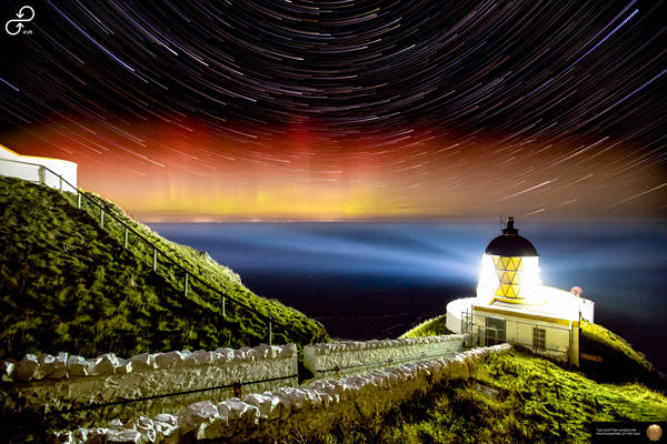 Aurora Over ST Abbs lighthouse (digital photo)