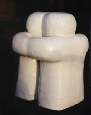 Together (I) - Joined Figures, After Brancusi - Plaster - h37cm