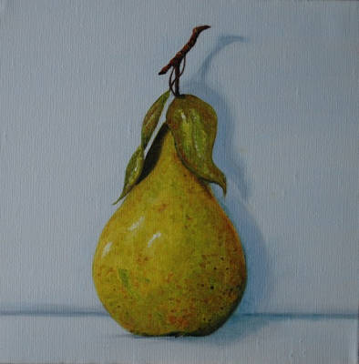 Single Pear - Oil on canvas - 20 x20cm