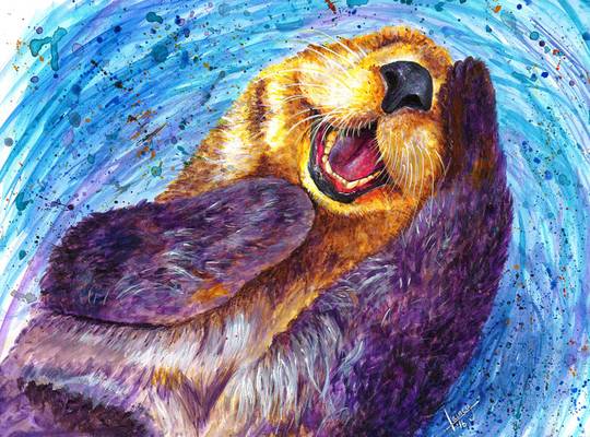 
Otterly Hilarious - Acrylic - 2016 - 40 x 30cm