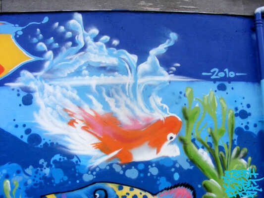 Sandwick mural detail, Shetland