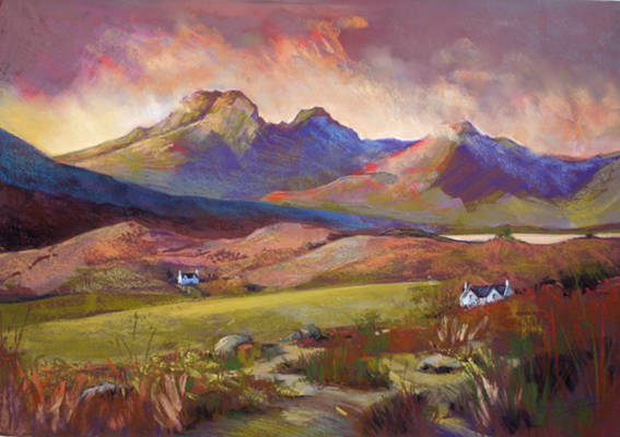 Big Black Cloud Skye - Gouache/Pastel - 26ins x 9ins - £1150