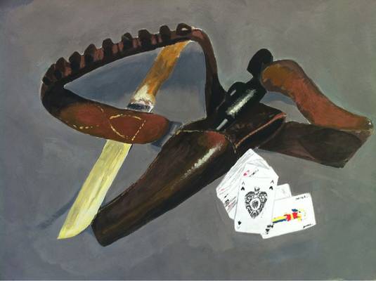 Gun and Cards - A3 Acrylic