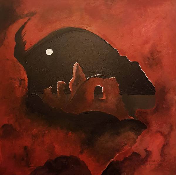 INSIDE OUT - Acrylic on Canvas, Canvas on Board - ready to hang - 20ins x 20ins x 1.5ins - 2017