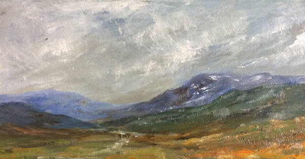 Moody Highlands - Oil on Canvas - 2020 - 20ins x 8ins