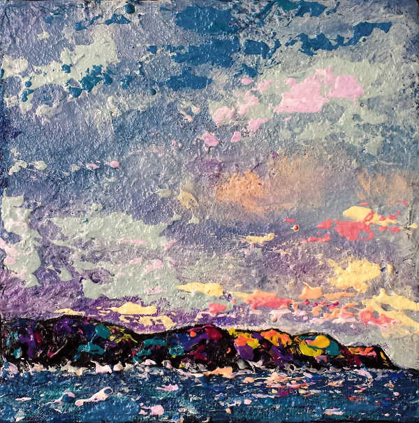 Sure as Sunrise - Acrylic Impasto on Canvas - 5x5 inches