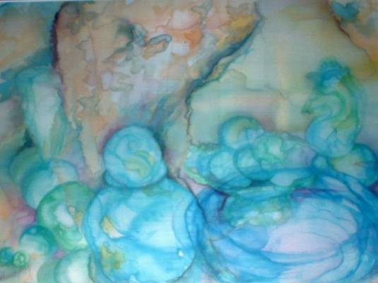Maltese Glass - silk paint on silk
