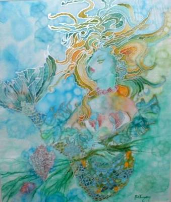 Mistress of Tides - Silk Paint on silk