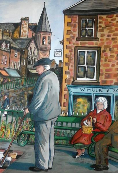 Crieff in bygone days - Acrylic - A2