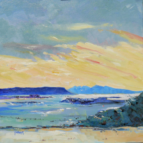 Back of Keppoch, Arisaig to Skye - Oil on Canvas - 40cm sq
