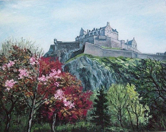 Edinburgh Castle - May - Oil on Board