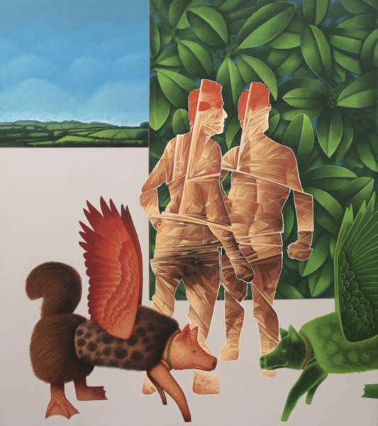 Strange Encounter - Acrylic on Linen - 152.5 x 127cm - 2001