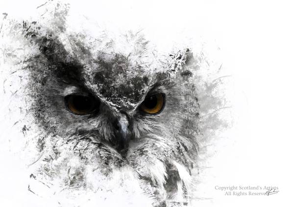 The owl was my first attempt at creating an image with ink blotches